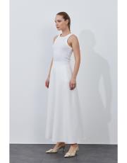 beyaz cepli kloş etek 3