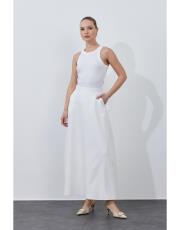 beyaz cepli kloş etek 5