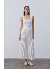 beyaz double plisoley etek 3