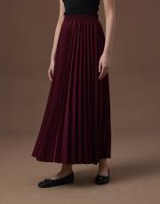 bordo double plisoley etek 4