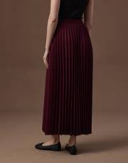 bordo double plisoley etek 5