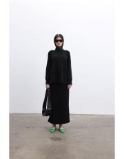 siyah triko kalem etekli takım 2