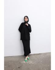 siyah triko kalem etekli takım 4