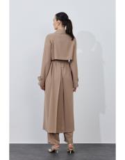 bej mevsimlik krep trenç 6