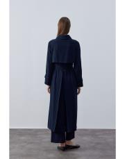 lacivert mevsimlik krep trenç 6