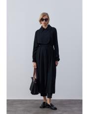 siyah mevsimlik krep trenç 2