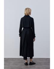 siyah mevsimlik krep trenç 7