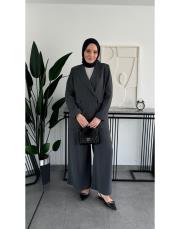 antrasit bol formlu blazer takım 7