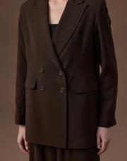 acı kahve bol formlu blazer takım 5