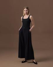 siyah krep bol pantolon 2