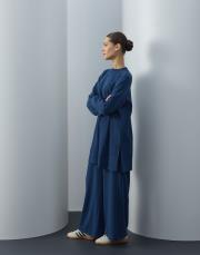 açık lacivert triko bol formlu takım 3