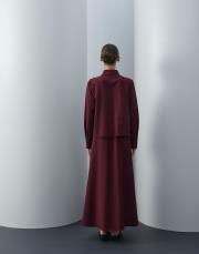 bordo nakış detaylı etekli takım 3