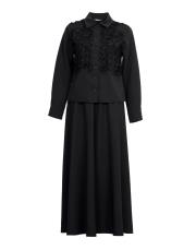 siyah nakış detaylı etekli takım