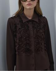 acı kahve nakış detaylı etekli takım 2