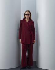 bordo triko kimono takım