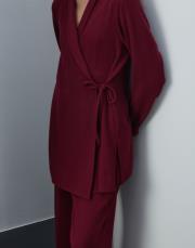 bordo triko kimono takım 2