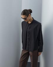 siyah poplin aller parçalı gömlek 3