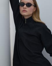 siyah triko fermuarlı bol takım 2