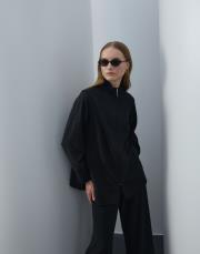 siyah triko fermuarlı bol takım 3