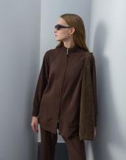 acı kahve triko fermuarlı bol takım 2