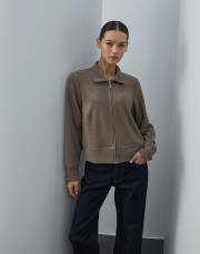 vizon triko fermuarlı kısa sweat