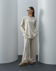 bej modal nervür dikişli takım 2