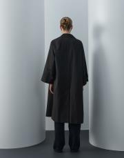 siyah kemerli uzun trençkot 3