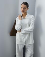 beyaz fermuarlı eşofman takımı