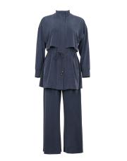 lacivert örme bağcık detaylı takım