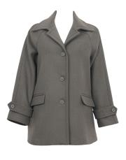 yeşil yün karışımlı kısa kaban 2