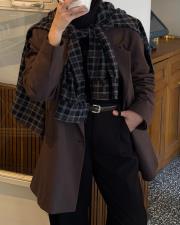 kahverengi koton blazer ceket 2