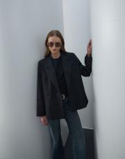 siyah koton blazer ceket 2