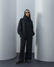 siyah örme şal detaylı takım