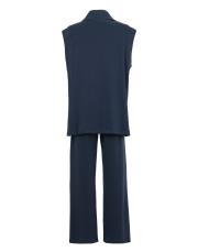 lacivert modal yelekli takım 2