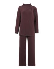 bordo modal omuz detaylı takım